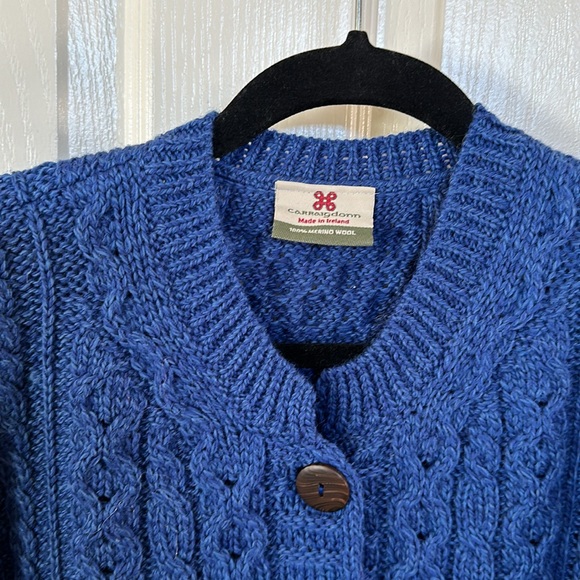 Blue CARRAIG DONN Fisherman Sweater Coat - Picture 4 of 9